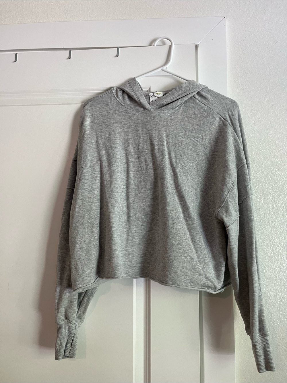 Aerie offline Grey Cropped Hoodie